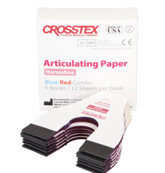 Articulating Paper Horseshoe – 89 Micron, Blue/Red Combo (6 Books/Box)