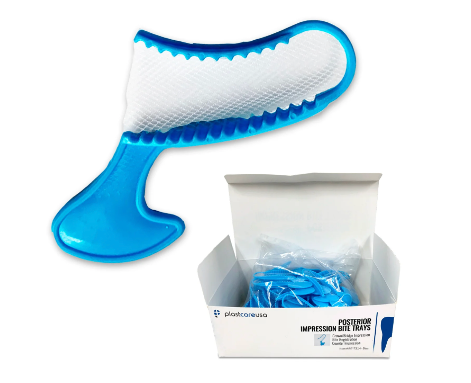 Posterior Blue Bite Registration Impression Trays – 50 Pack