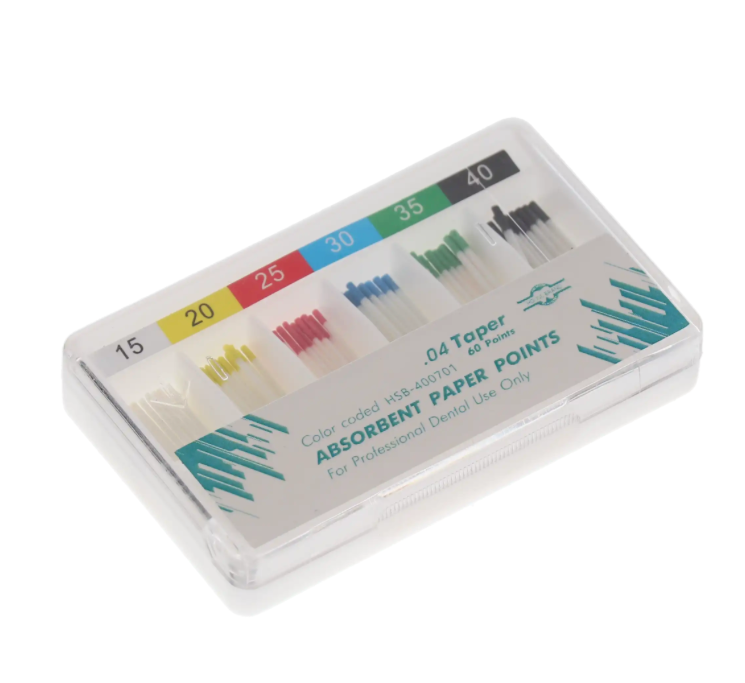 HSB Absorbent Paper Points – .04 Taper #15–40 (60 Pack)