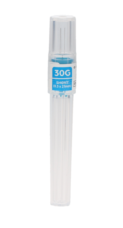 Dental Anesthetic Needles, Plastic Hub, Ga 30, Blue, Short, 21.0 mm, 100/Pk