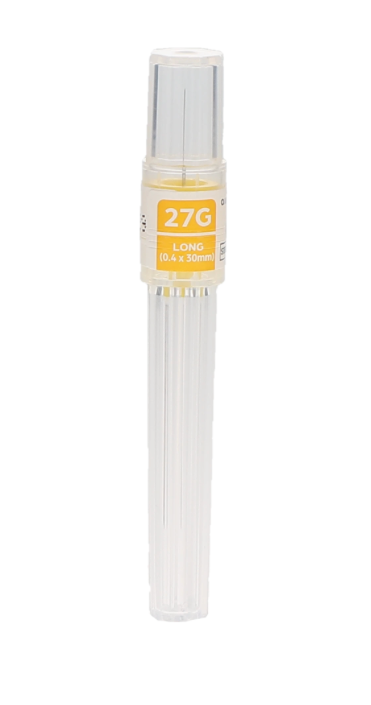 Dental Anesthetic Needles – 27G Long, 30 mm, Yellow Hub (100 Pack)