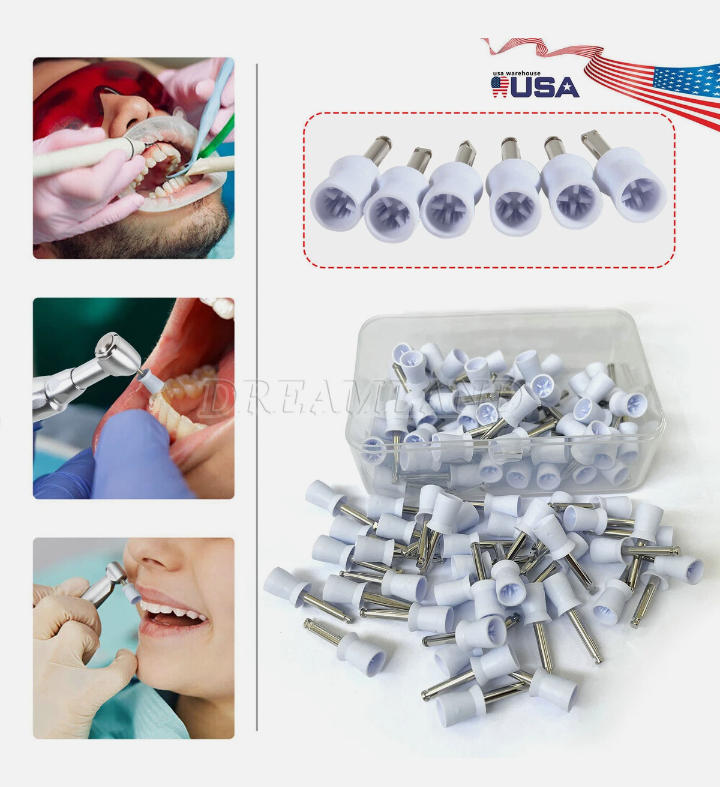 Dental Prophy Polishing Cup For Contra Angle Handpiece Latch (100pc)